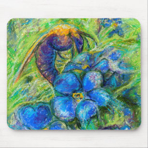 Tapis De Souris A Bee & Forget-me-not Flowers
