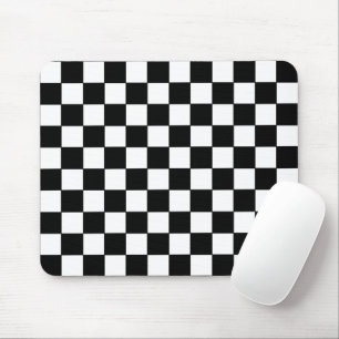 Tapis De Souris à damiers blanc et noir