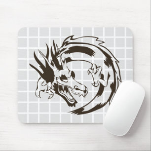 Tapis de souris à grille de ligne de dragon asiati