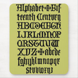 Tapis de souris à lettres gothiques