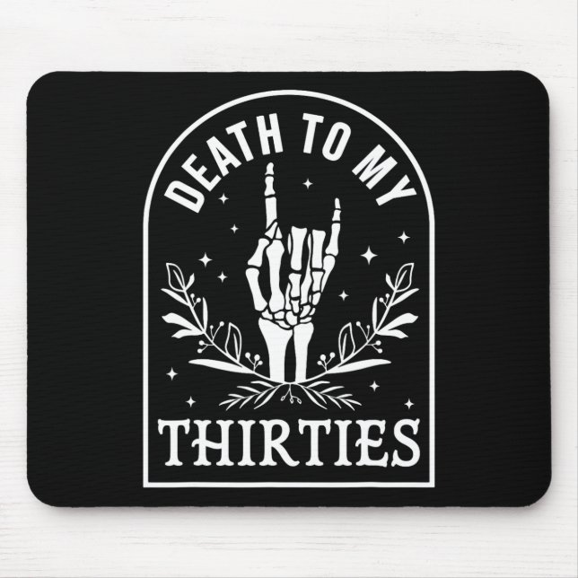 Tapis De Souris À mes trente 40e anniversaire Squelette Gothique H (Devant)