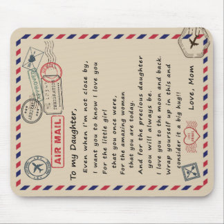 Tapis De Souris À Mon Cadeau Fille, Lettre D'Amour Fille Et Maman