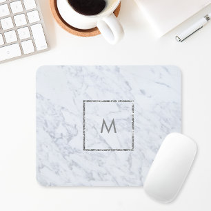 Tapis de souris à monogramme personnalisé en marbr
