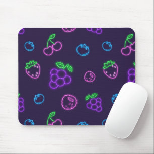 Tapis de souris à motif de baies néon