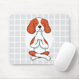 Tapis de souris à motif de grille avec chien de yo