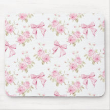 Tapis de souris à nœud d'hortensia rose