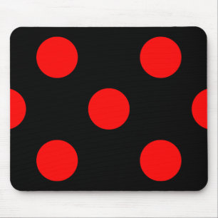 Tapis de souris à pois rouges sur fond noir
