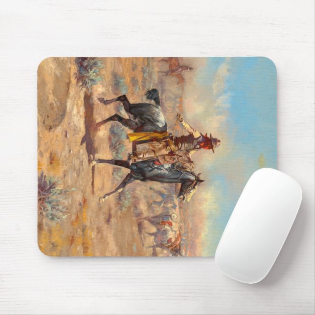 Tapis De Souris A travers l'Alkali, 1904 par Charles Marion Russel (Avec souris)