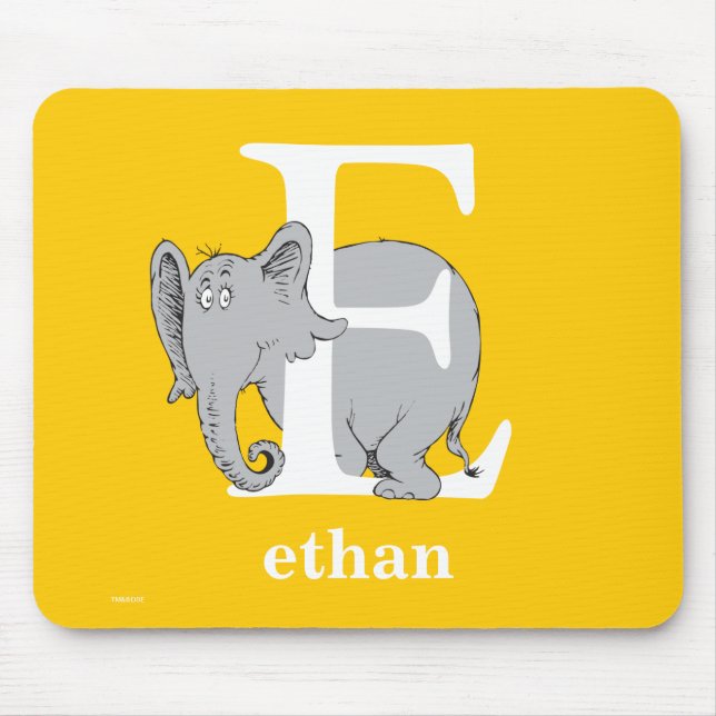 Tapis De Souris ABC du Dr Seuss : Lettre E - Blanc | Ajouter Votre (Devant)