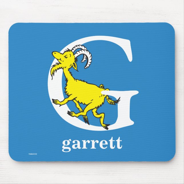Tapis De Souris ABC du Dr Seuss : Lettre G - Blanc | Ajouter Votre (Devant)