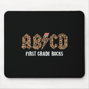 Tapis De Souris Abcd Rocks Première Année Retour À L'École Leopard