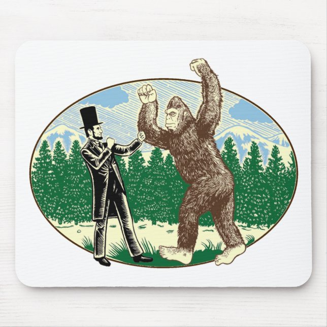 Tapis De Souris ABE LINCOLN : CHASSEUR de SASQUATCH - logo drôle (Devant)