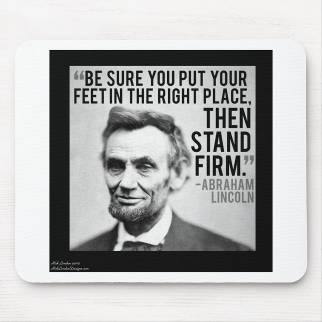 Tapis De Souris Abe Lincoln & Citation "Stand Firm" (Devant)