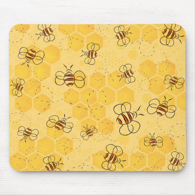 Tapis De Souris Abeille Bourdonnante Abeilles à Miel Mignonnes  (Devant)