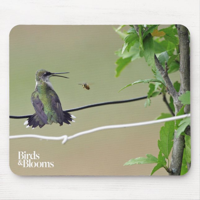 Tapis De Souris Abeille de colibri et de miel (Devant)