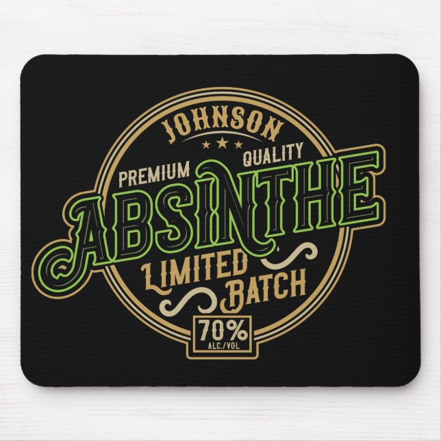 Tapis De Souris Absinthe Herbal Spirit Liquor Étiquette (Devant)