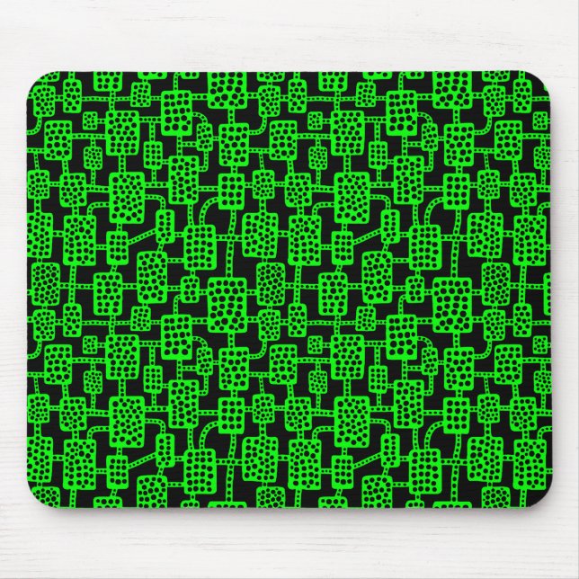 Tapis De Souris Abstrait 041113 - Vert sur noir (Devant)