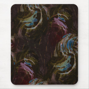 Tapis De Souris Abstrait atomique noir rétro