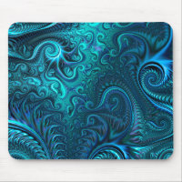 Abstrait bleu coloré et Motif spiral Turquoise