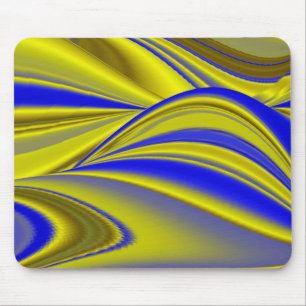 Tapis De Souris Abstrait en bleu or