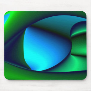 Tapis De Souris Abstrait en bleu vert