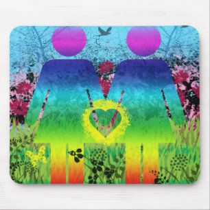 Tapis de souris Abstrait Graffiti Numérique Arc-en
