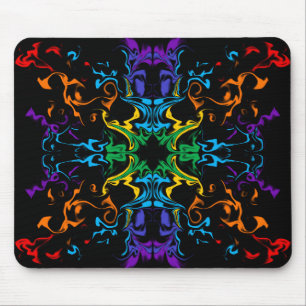 Tapis de souris abstrait kaléidoscope arc-en-ciel