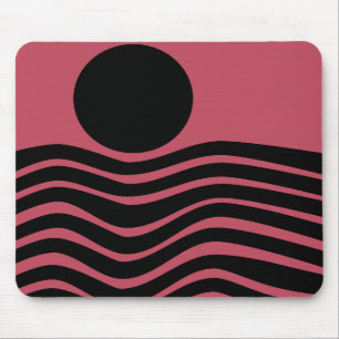 Tapis De Souris Abstrait rose profond du Bauhaus