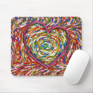 Tapis De Souris Abstrait Swirl Sprinkles Coeur