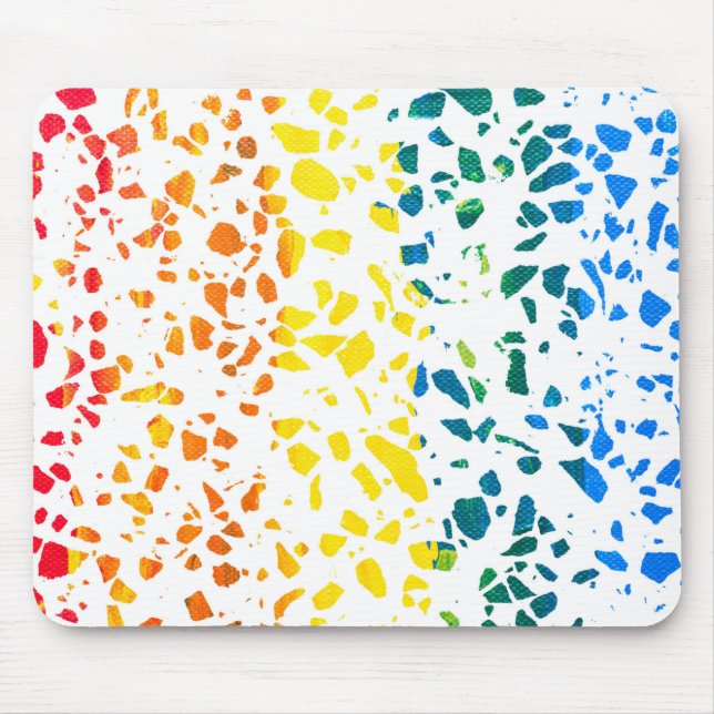 Tapis De Souris Abstrait Terrazzo Mosaic coloré Rainbow Motif (Devant)