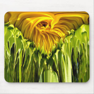 Tapis De Souris Abstrait tournesol rétro funky, géométrie effrayée