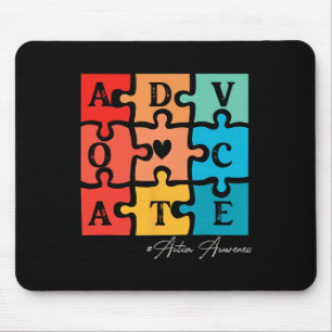 Tapis De Souris Accepter Adapt Advocate Puzzle Pièce Retro Autism