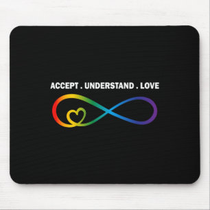 Tapis De Souris Accepter Comprendre Amour Neurodiversité Infinité