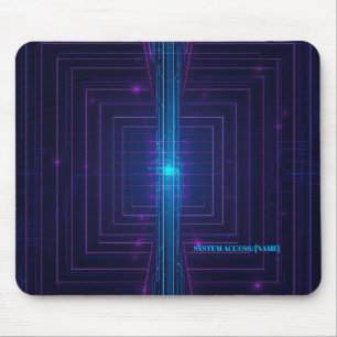 Tapis De Souris Accès personnalisé au système cyberpunk Neon