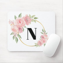 Accessoire élégant pour bureau de monogramme rose