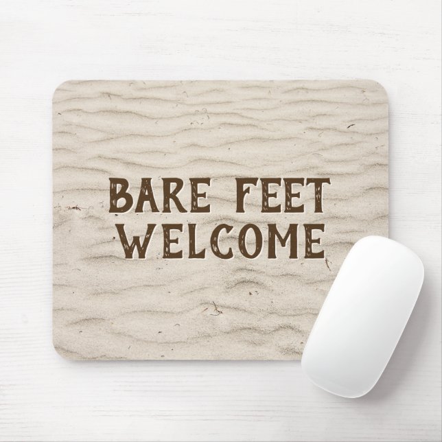 Tapis De Souris Accueil Pieds Nus Sur Sable (Avec souris)