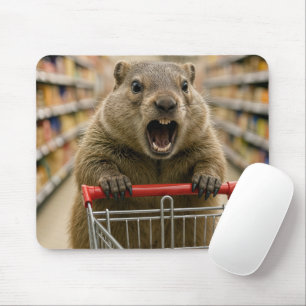 Tapis De Souris Acheteur d'épicerie marmotte en colère