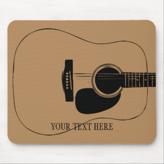 Tapis De Souris Acoustic Guitar And Your Own Text