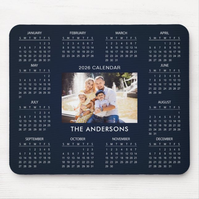 Tapis De Souris Add Your Own Family Photo 2026 Calendar |  (Devant)