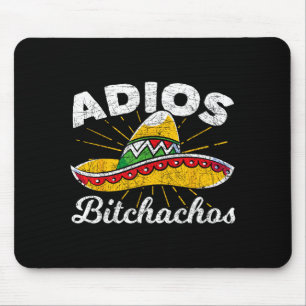 Tapis De Souris Adios Achos Chapeau Fiesta Mexique Drôle Cinco De