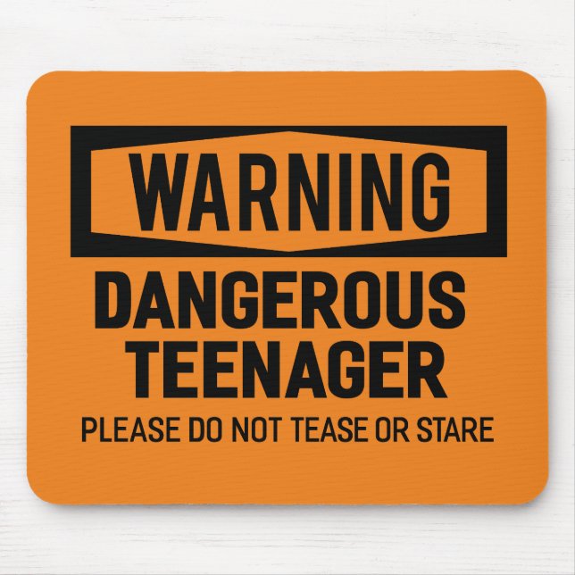 Tapis De Souris Adolescent dangereux d'avertissement Mousepad (Devant)