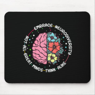 Tapis De Souris Adopter la Neurodiversité Cerveau Autisme Sensibil