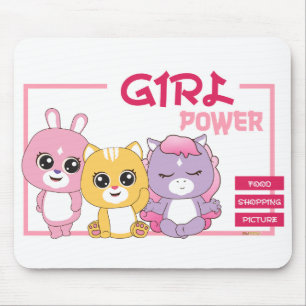 Tapis De Souris Adorable Animal Frienz Art Imprimer : Girl Power