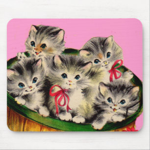 Tapis De Souris adorable corbeille o' chatons