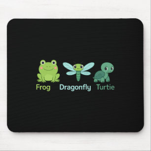 Tapis De Souris Adorable Nature Frog Dragonfly Turtle Design