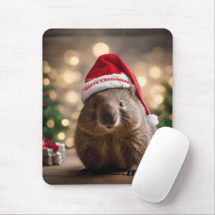 Tapis De Souris adorable Noël Wombat,
