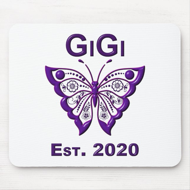 Tapis De Souris Adorable Papillon Gigi "Est 2020" (Devant)