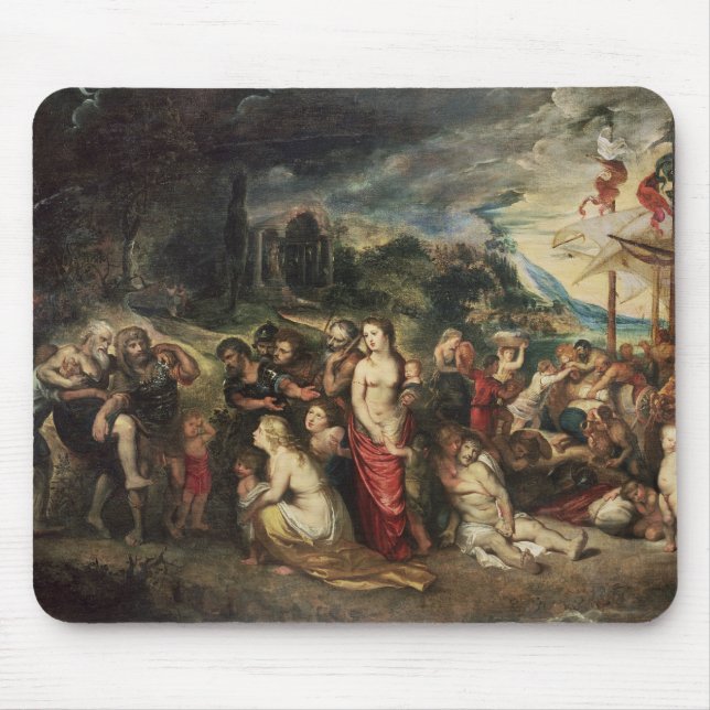 Tapis De Souris Aeneas prépare pour mener les Trojan dans l'exil (Devant)