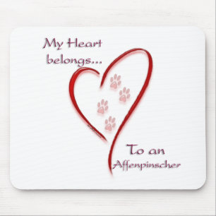 Tapis De Souris Affenpinscher Coeur Appartient