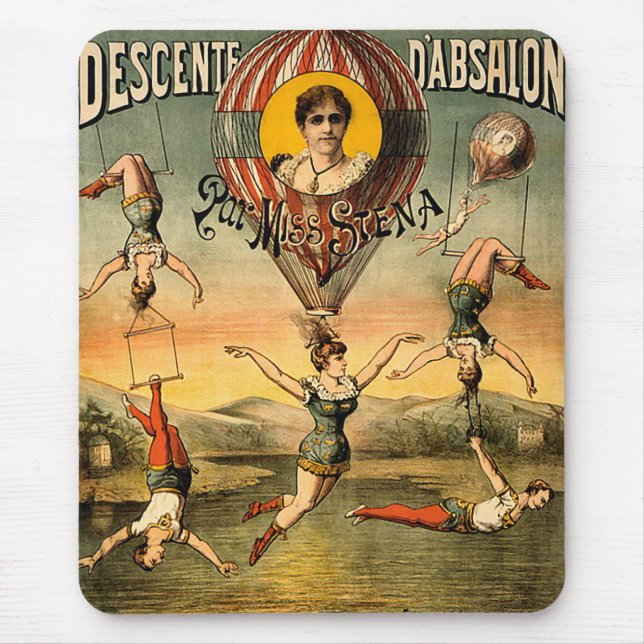 Tapis De Souris Affiche de cirque de Mlle Stena Flying Trapese (Devant)